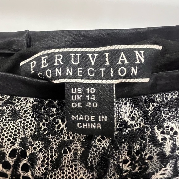 NWT Peruvian Connection Black/Pearl Lace Pencil Skirt w/Full Lining Size 10 - Picture 5 of 16
